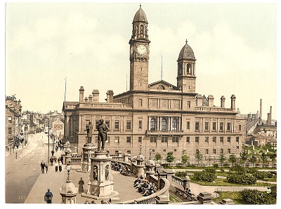 Dunn Square, Paisley. c. 1890-1900. Photochrom Print