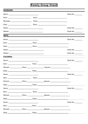 Family Group Sheet