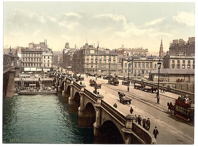 Glasgow Bridge, c. 1890-1900. Photochrom Print