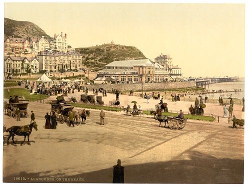 On the beach, Llandudno. c. 1890-1900. Photocrom Print Collection