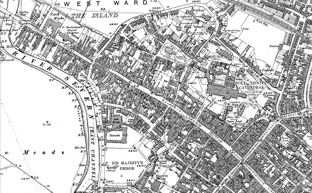 Ordnance Survey Map 1900: Westgate Street, Gloucester