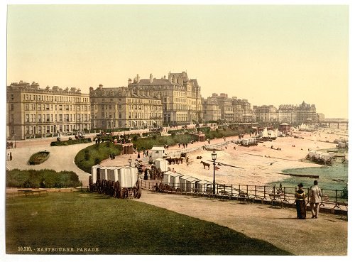 The Parade from the Wish Tower, Eastbourne. c. 1890-1900 (Photocrom Print Collection)