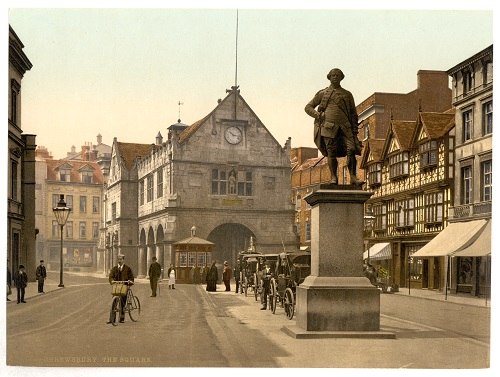 The Square, Shrewsbury. c. 1890-1900. Photocrom Print Collection