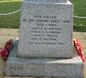 Nether Heyford, Northamptonshire War Memorial - Second World War