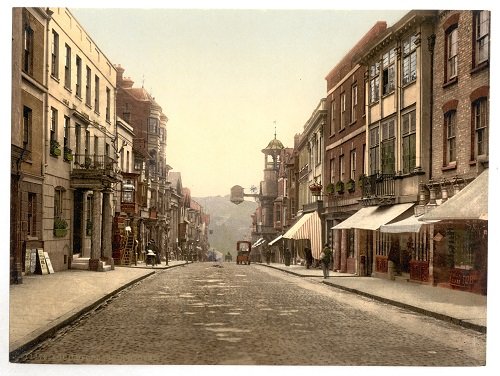 High Street, Guildford, Surrey. c. 1890-1900. Photocrom Print Collection