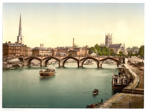 Severn Bridge, Worcester. c. 1890-1900. Photocrom Print Collection
